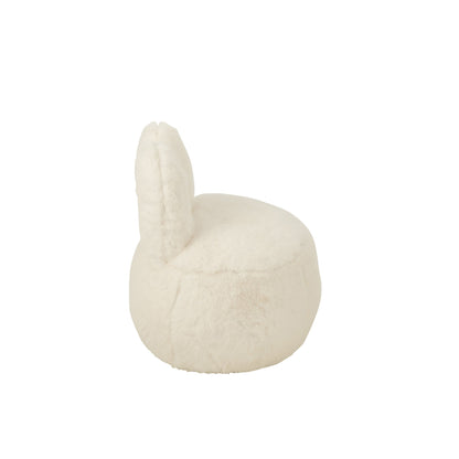 Taburete de piel sintética con orejas de conejo, madera blanca J-Line