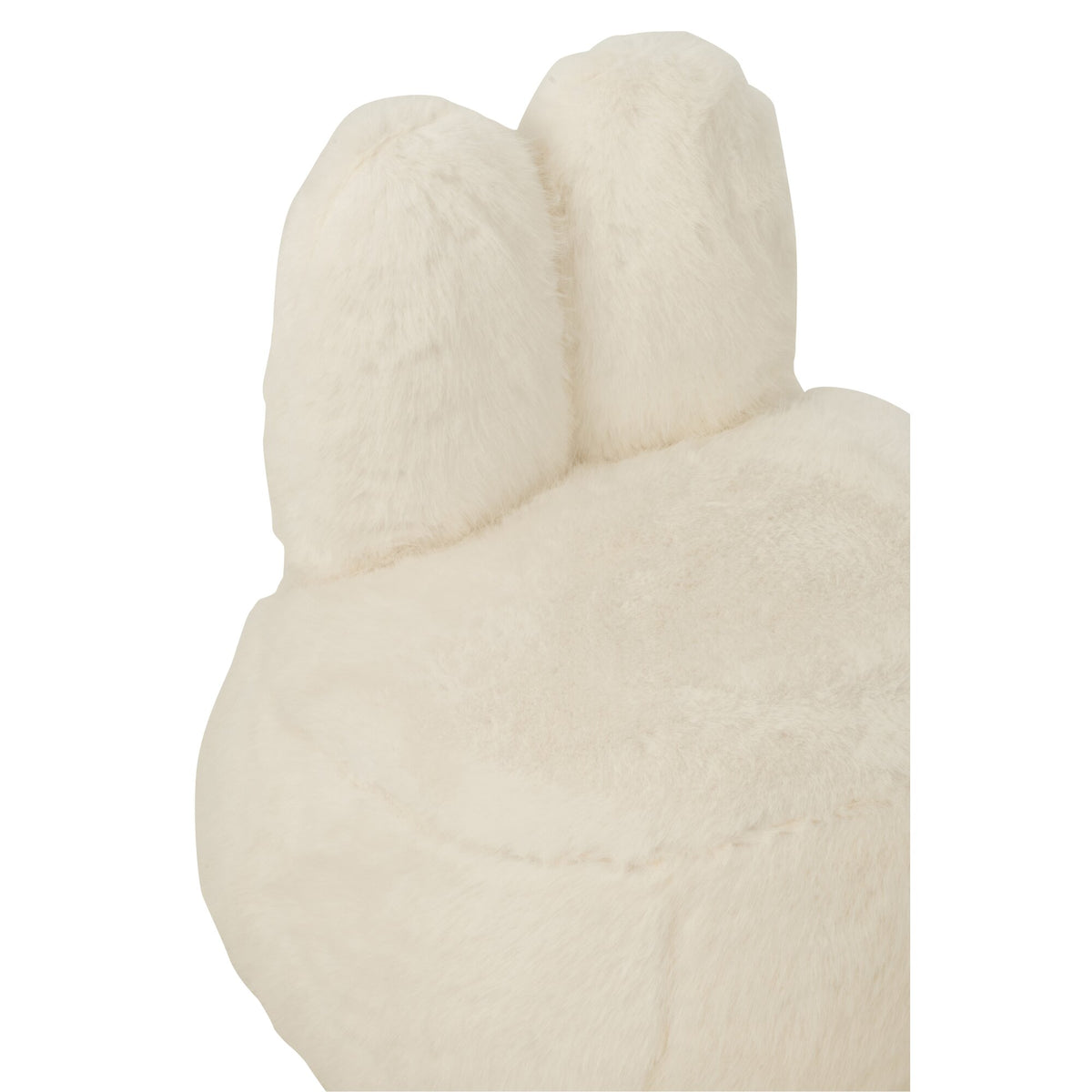 Taburete de piel sintética con orejas de conejo, madera blanca J-Line