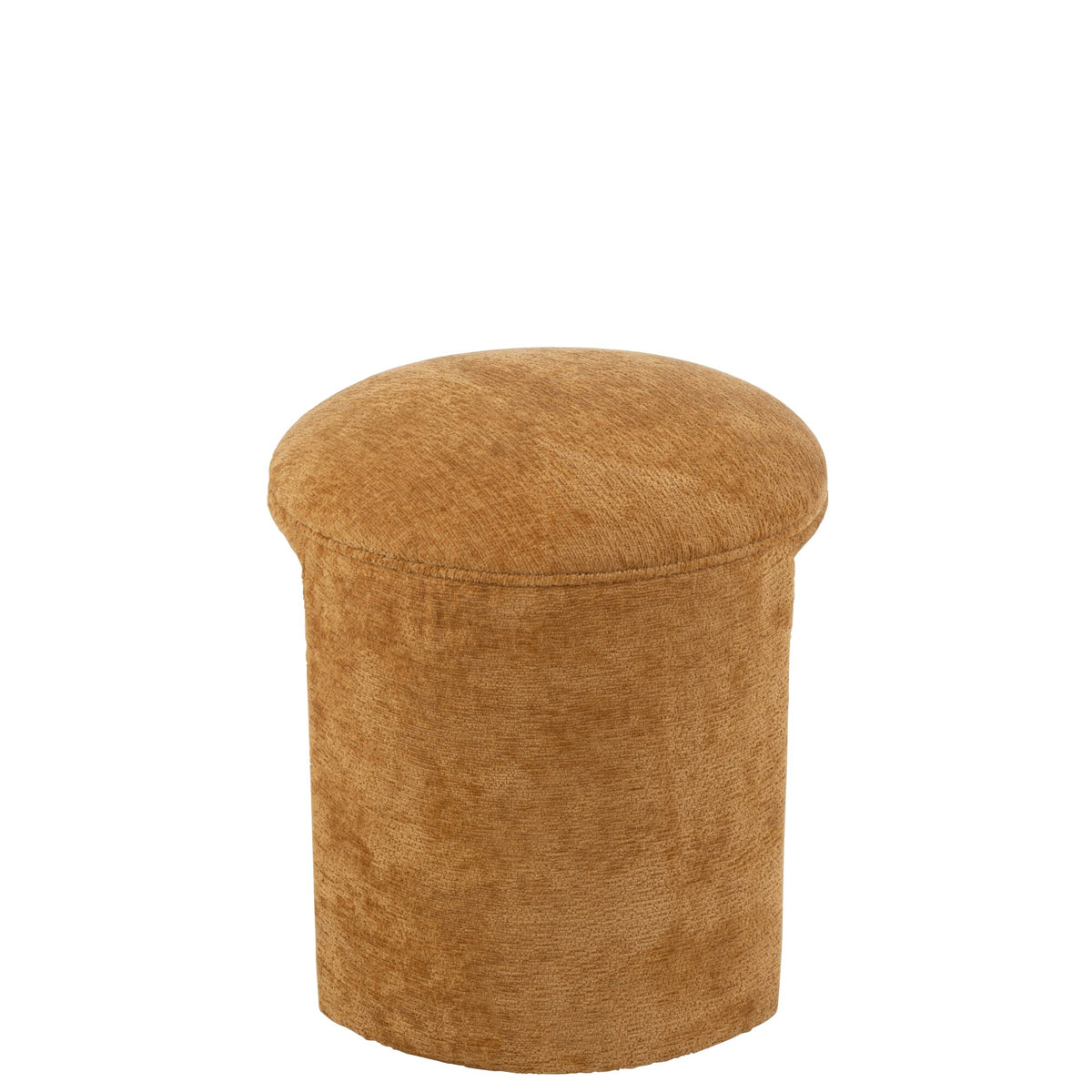 Taburete redondo de tela color ocre J-Line