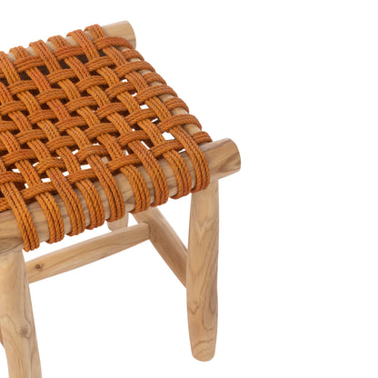 Taburete de madera de teca naranja J-Line