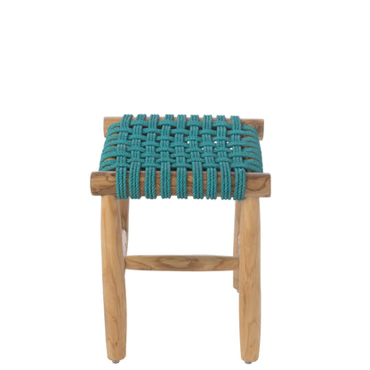 Taburete de madera de teca turquesa J-Line