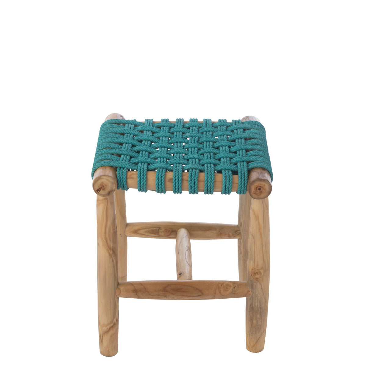 Taburete de madera de teca turquesa J-Line