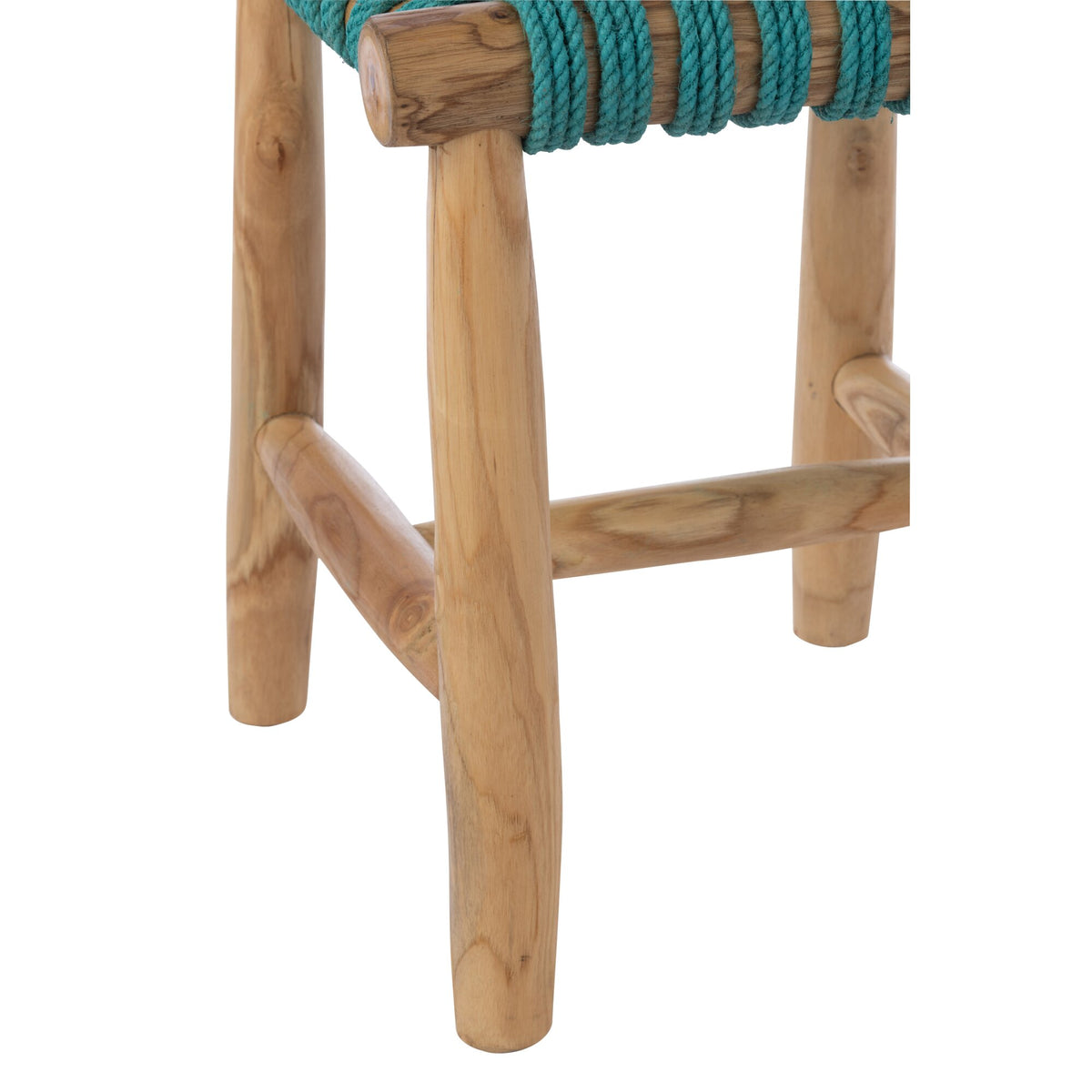 Taburete de madera de teca turquesa J-Line