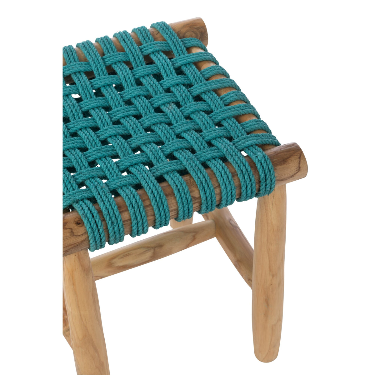 Taburete de madera de teca turquesa J-Line