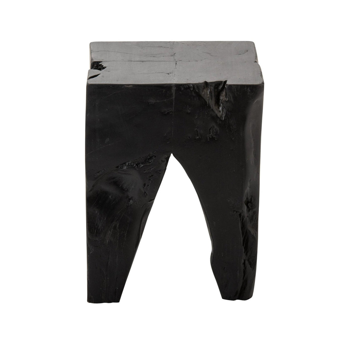 Taburete de madera de teca negro J-Line