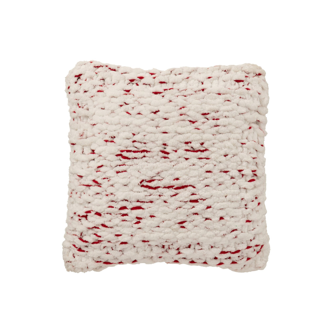 Cojín de punto de poliéster blanco/rojo navideño J-Line