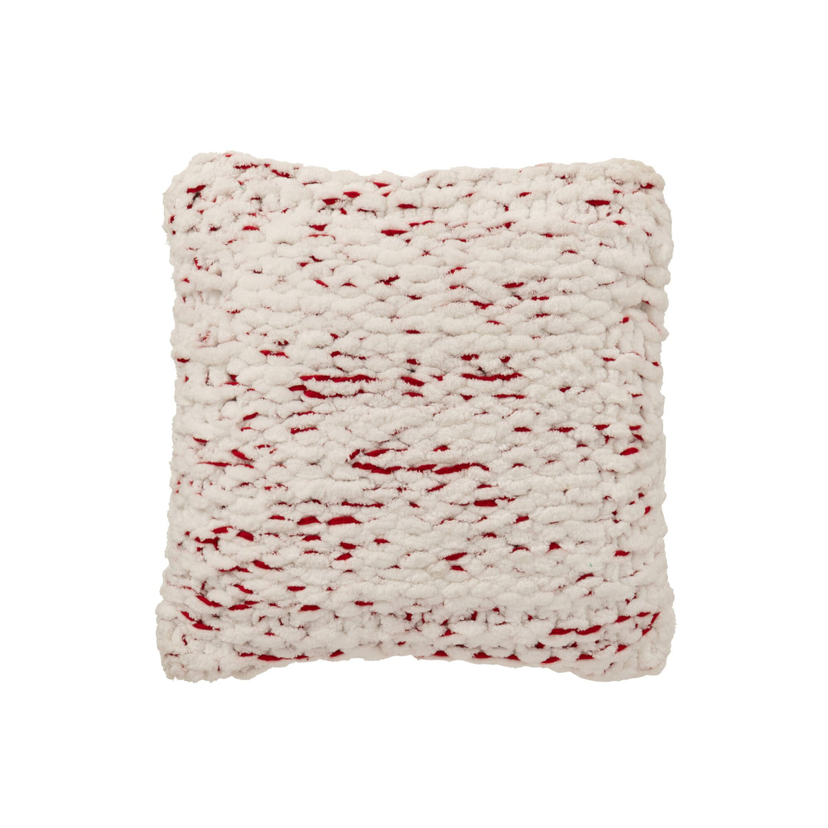 Cojín de punto de poliéster blanco/rojo navideño J-Line