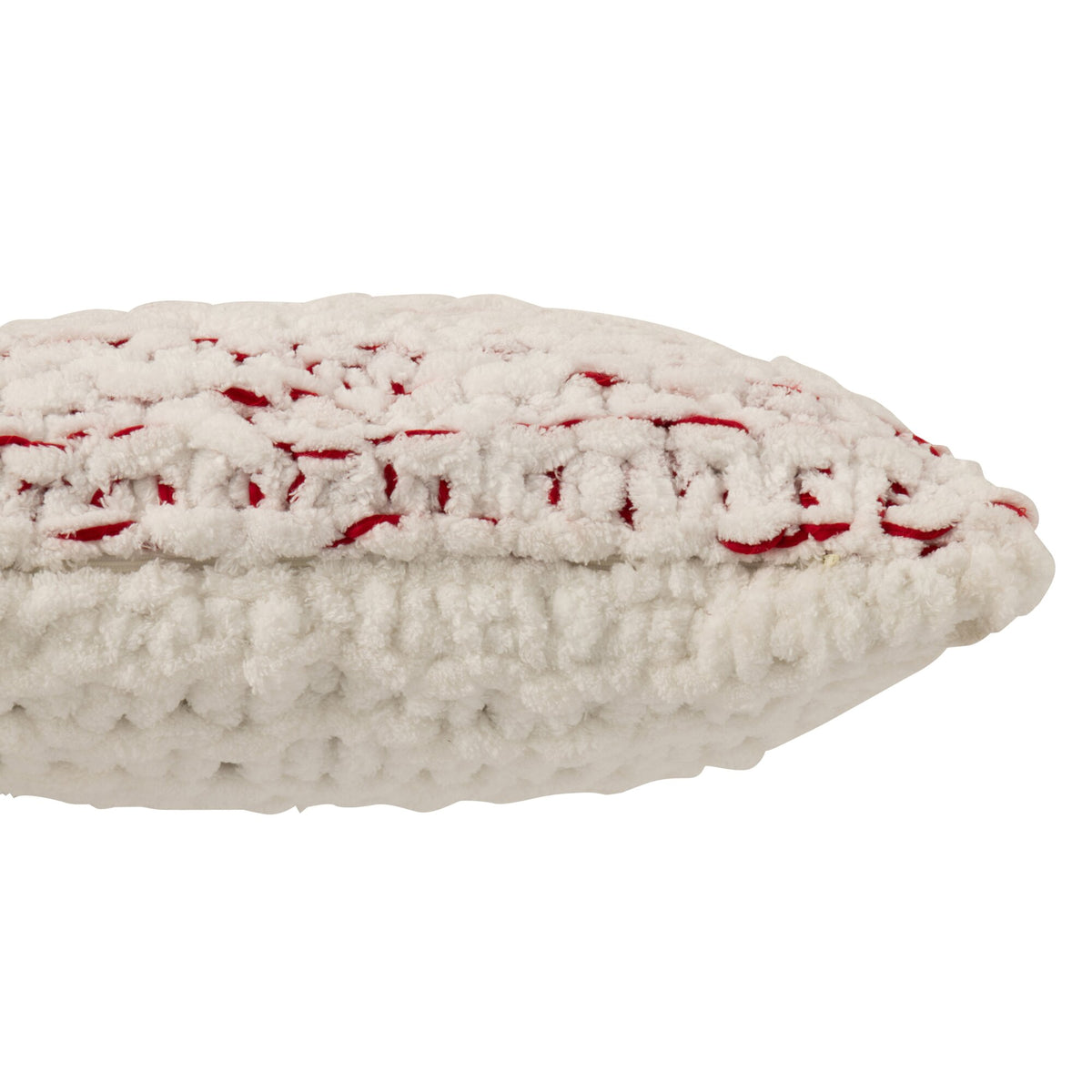 Cojín de punto de poliéster blanco/rojo navideño J-Line
