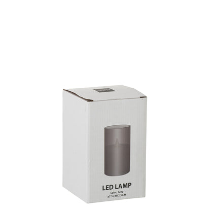 Lámpara LED Vidrio Brillante Gris Pequeña