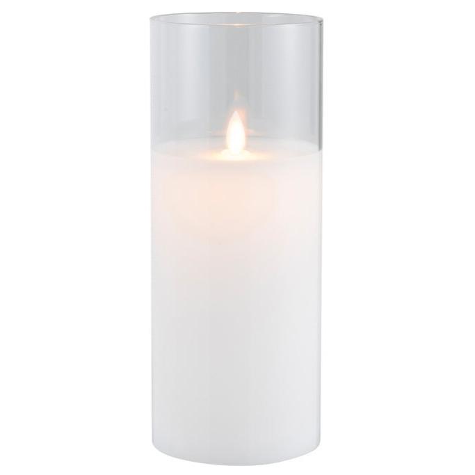 Ledlamp Blinkend Glas Transparant Large - LED Kaars - J-Line - livinglovely.nl
