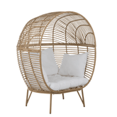 Loungestoel Ovaal Staal Naturel 115x110x148cm - Outdoor loungestoel - J-Line - livinglovely.nl