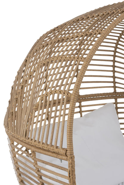 Loungestoel Ovaal Staal Naturel 115x110x148cm - Outdoor loungestoel - J-Line - livinglovely.nl