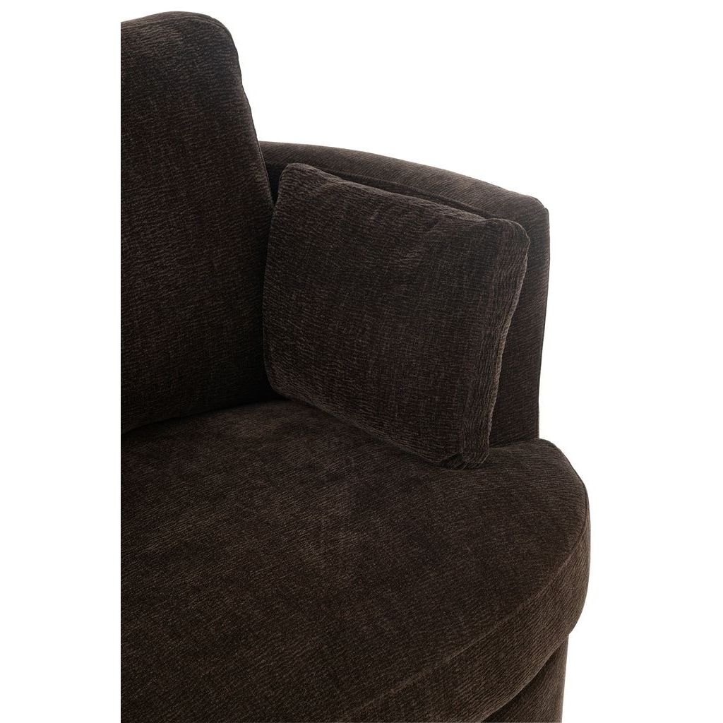 Loungestoel Swivel Populierenhout / Schuim Donker Bruin - J-Line