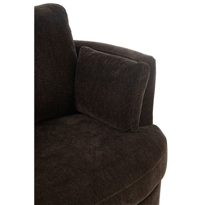 Loungestoel Swivel Populierenhout / Schuim Donker Bruin - J-Line