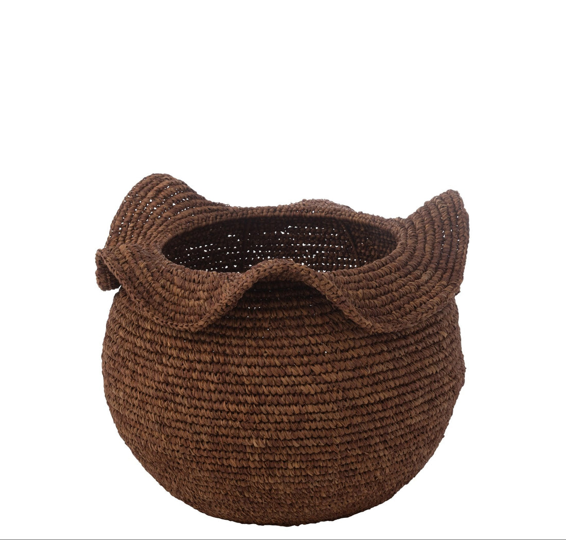 Cesta de sisal marrón oscuro J-Line