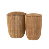 Manden Dantya Lang Jute Naturel Set van 2 - Mand - J-Line - livinglovely.nl