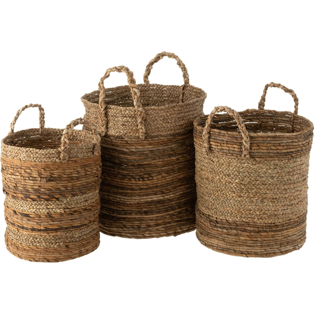 Set de 3 cestas Lucie de rafia natural J-Line