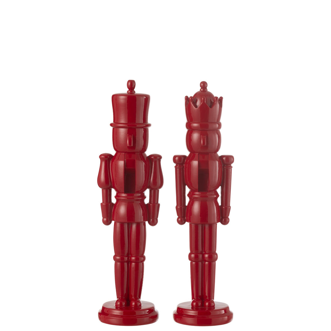 Cascanueces de resina rojo brillante mediano, juego de 2, H39,5 cm, j-line