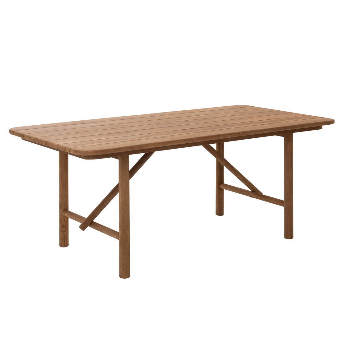 Mesa de comedor de exterior Palo rectangular de madera reciclada natural J-Line