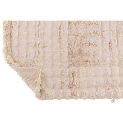 Plaid Wave Polyester Crème 130x180cm - Poef - J-Line - livinglovely.nl
