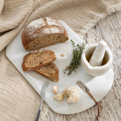 Plank Rechthoek Marmer Wit Small - Serveerplank - J-Line - livinglovely.nl