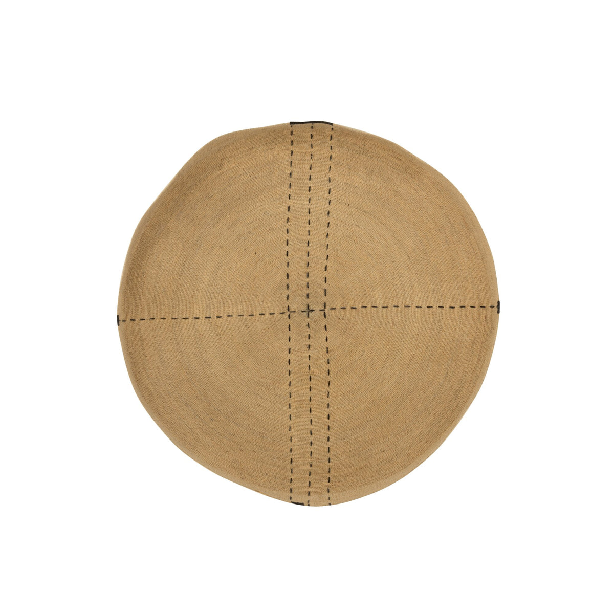 Plato Decoración de Pared Líneas de Puntos Hierba Marina Natural/Negro