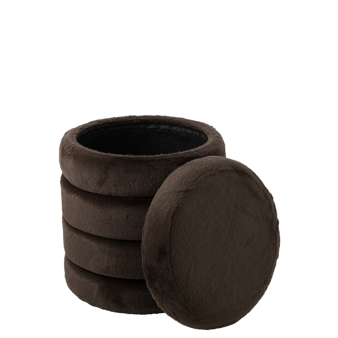 Puf + Tapa MDF Marrón Oscuro J-Line
