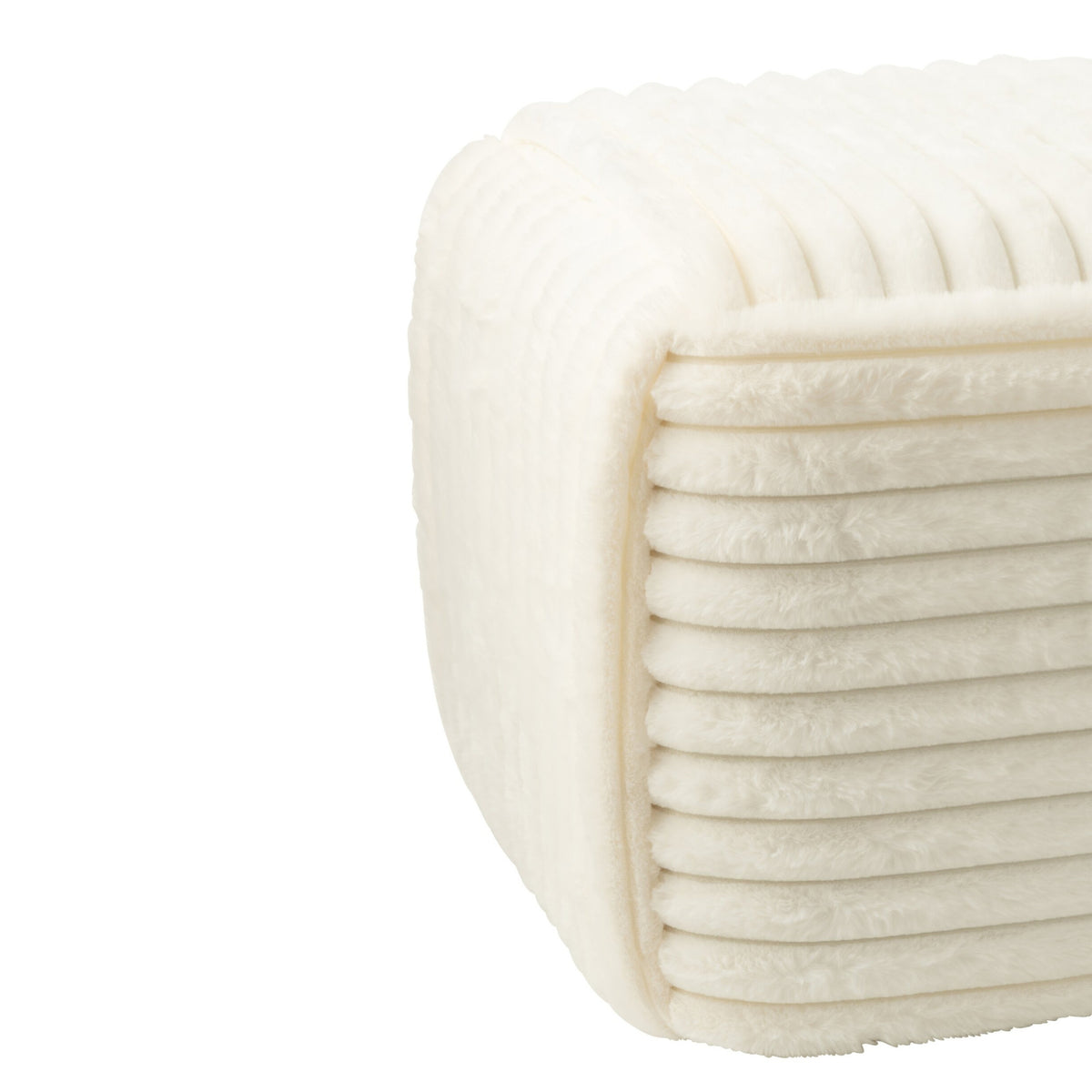Puf Acanalado MDF Blanco J-Line
