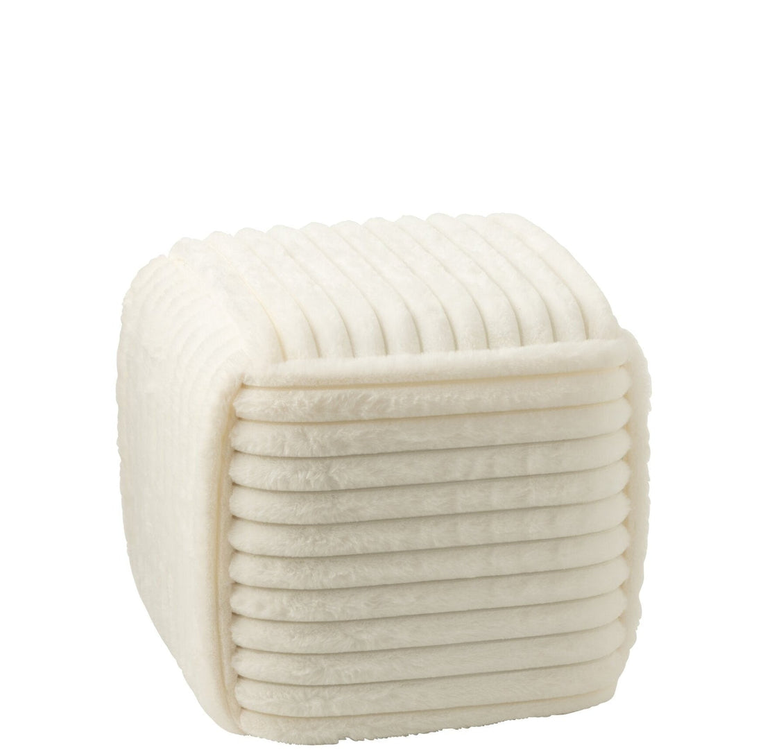 Puf Acanalado MDF Blanco J-Line