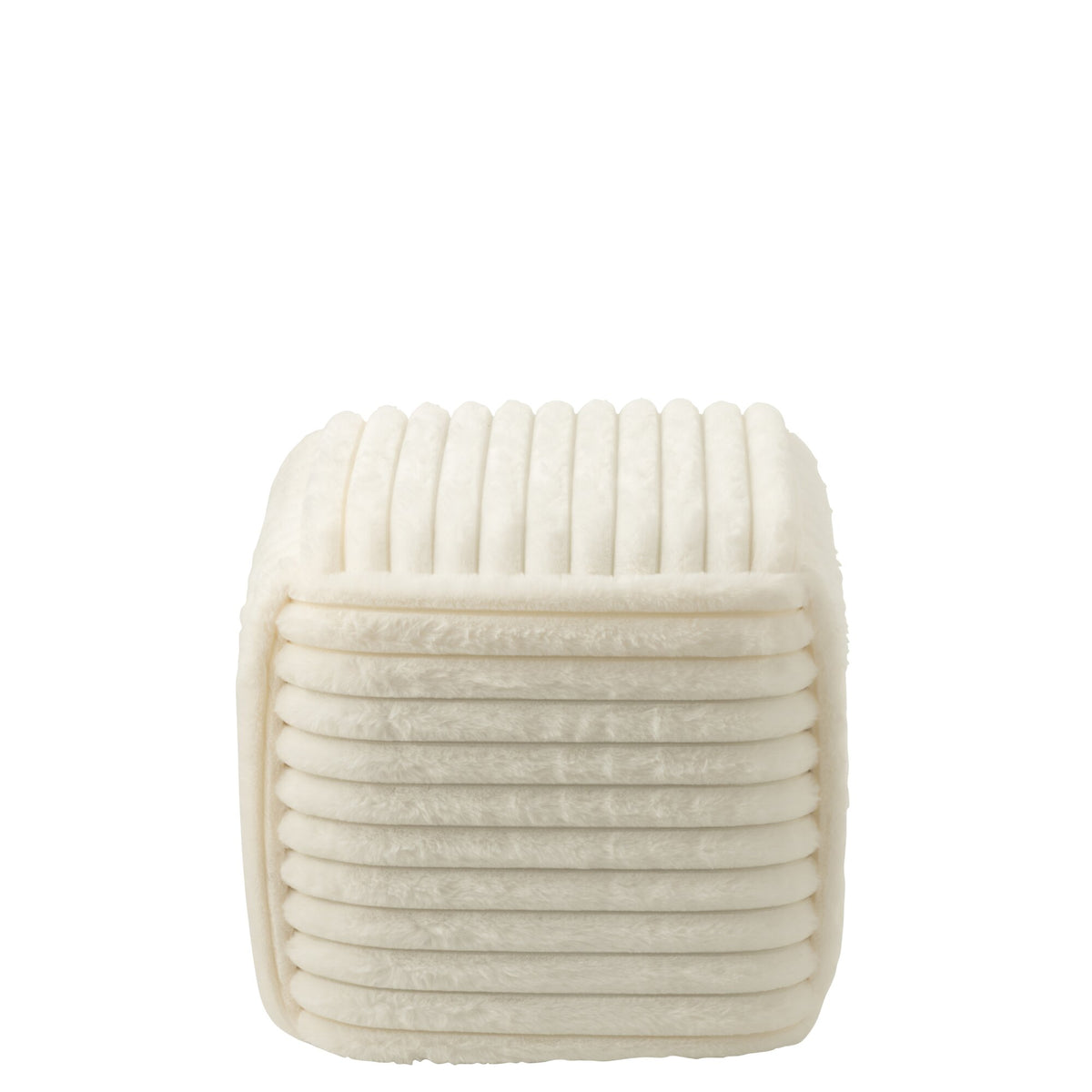 Puf Acanalado MDF Blanco J-Line