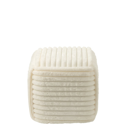 Puf Acanalado MDF Blanco J-Line