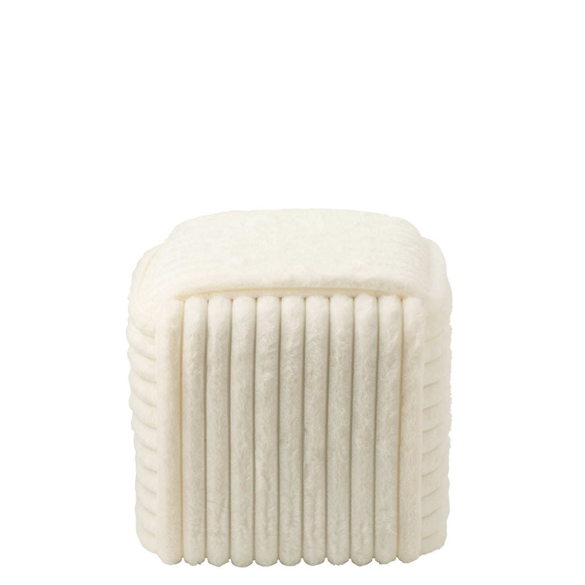 Puf Acanalado MDF Blanco J-Line