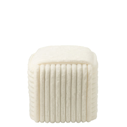 Puf Acanalado MDF Blanco J-Line