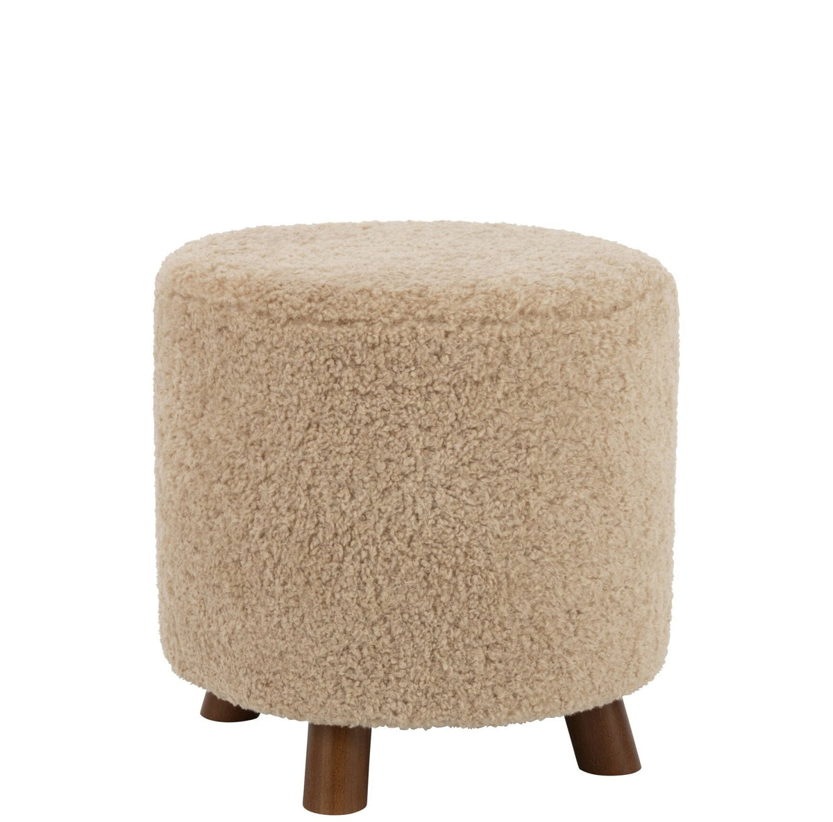 Puf Pata de Oveja Poliéster Beige J-Line