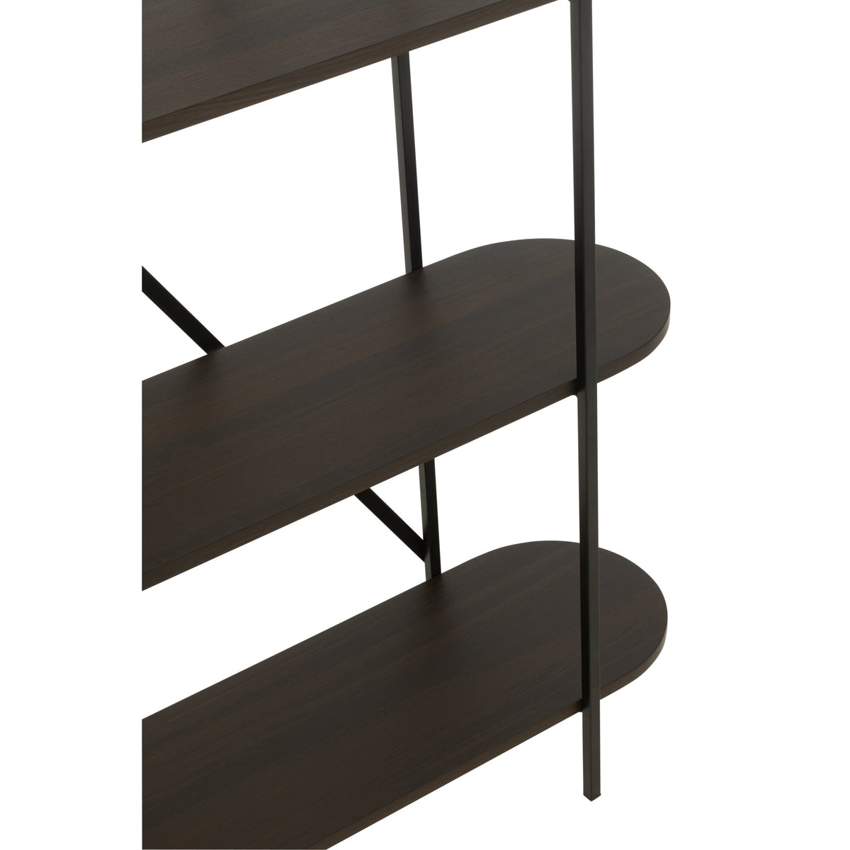 Estante ovalado de MDF/metal marrón oscuro