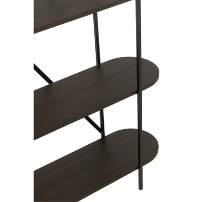 Estante ovalado de MDF/metal marrón oscuro