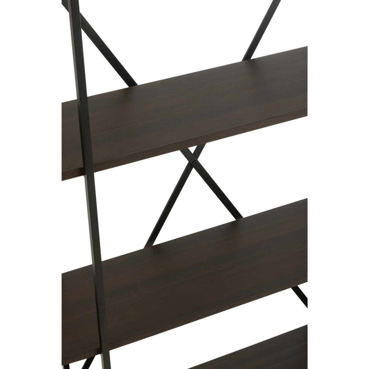 Estante ovalado de MDF/metal marrón oscuro