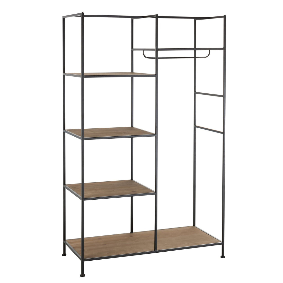 Estante para textiles de metal/madera negro J-Line