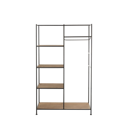 Estante para textiles de metal/madera negro J-Line