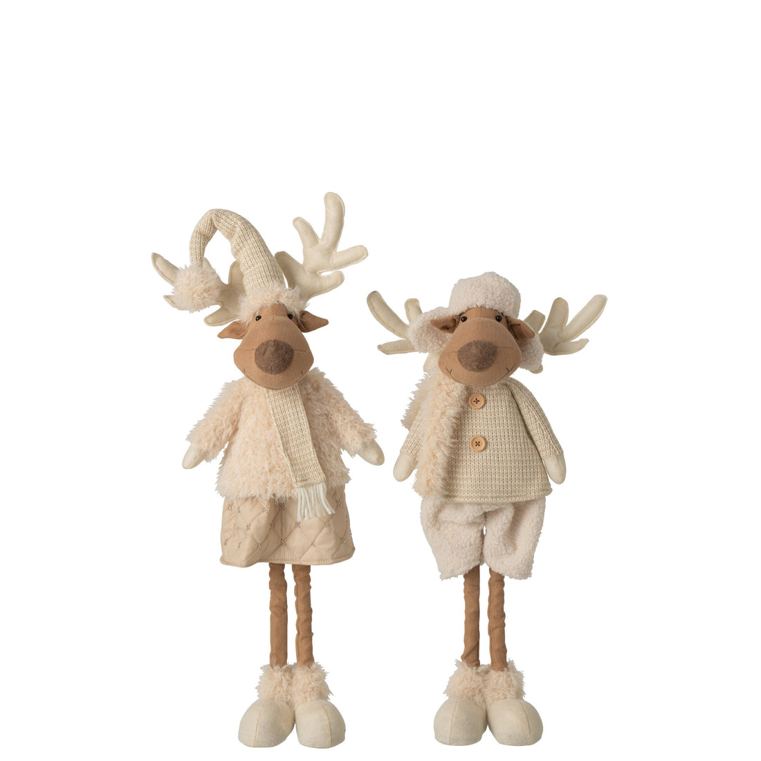 Rendier Deco Poliéster Beige H82cm Set de 2 J-Line