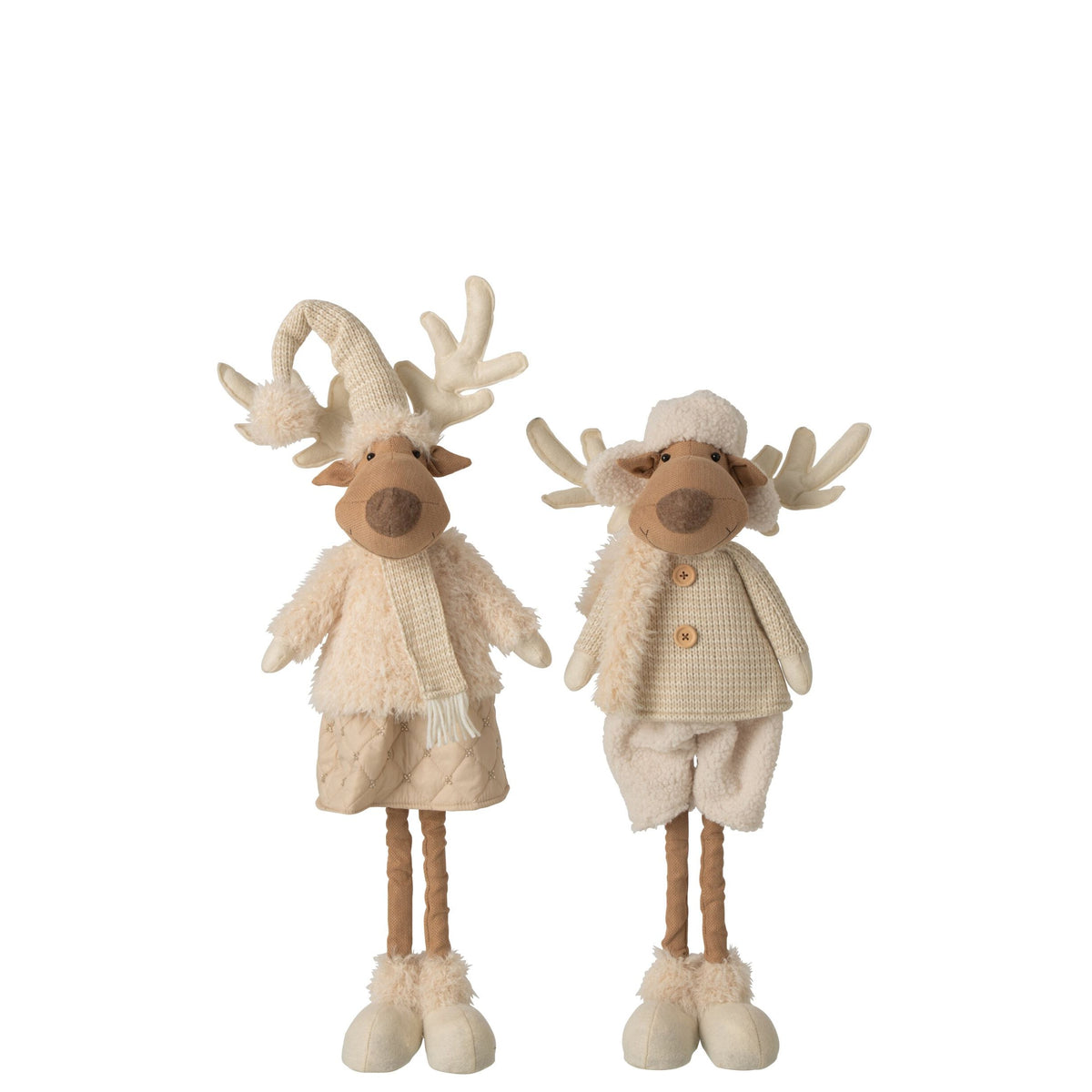 Rendier Deco Poliéster Beige H82cm Set de 2 J-Line