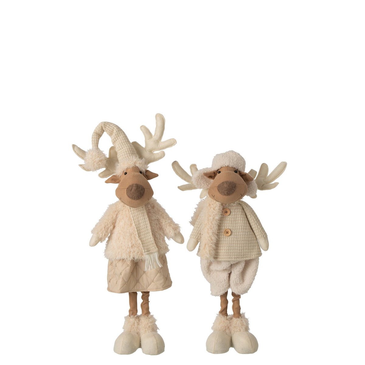 Rendier Deco Poliéster Beige H82cm Set de 2 J-Line