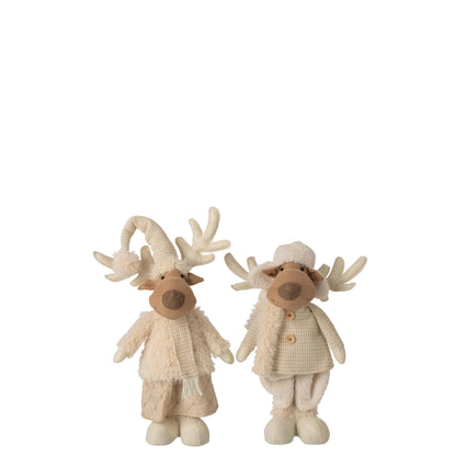 Rendier Deco Poliéster Beige H82cm Set de 2 J-Line
