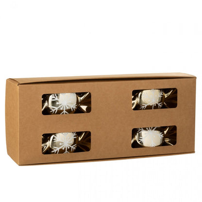 Caja de 8 colgantes de caramelo de plástico color dorado J-Line