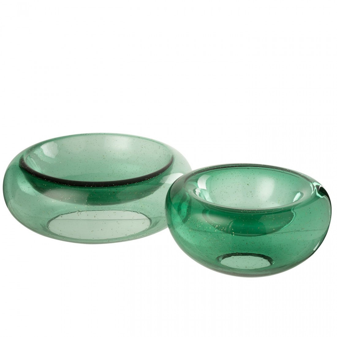 Plato decorativo Carol de vidrio verde esmeralda grande
