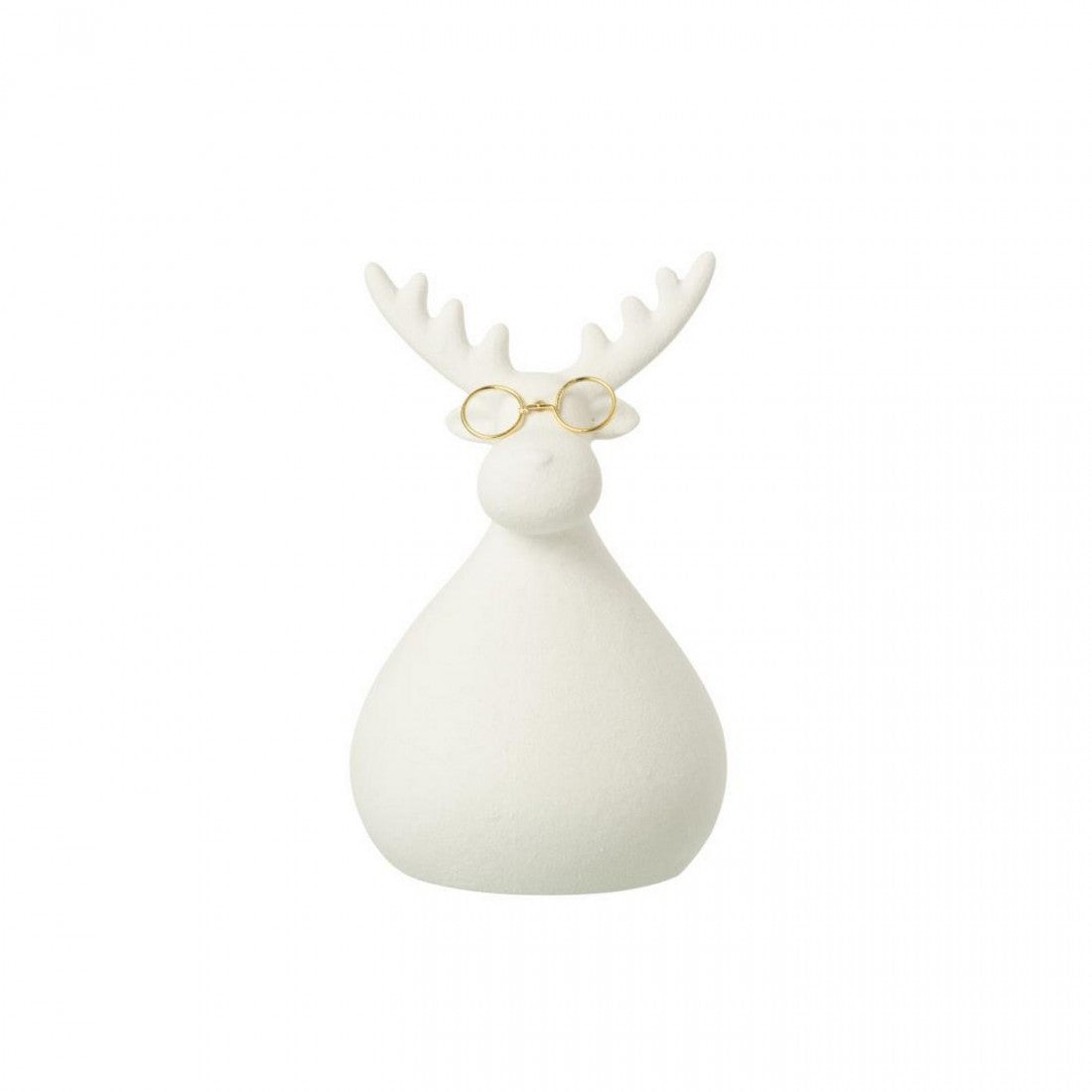 Gafas de reno de porcelana blanca/dorada, set de 3, J-Line