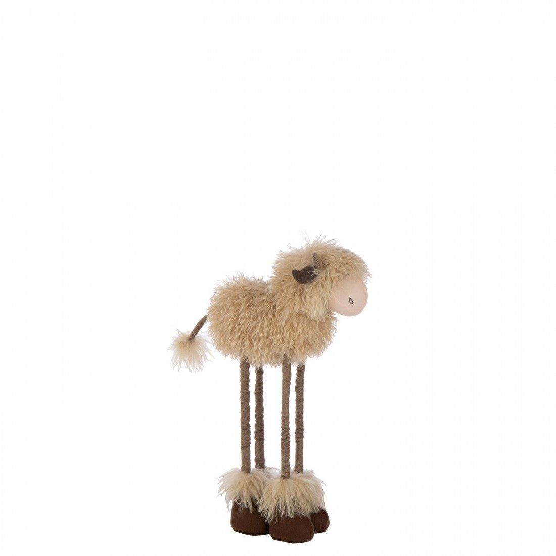 Vaca telescópica de poliéster marrón oscuro/beige, pequeña, J-Line