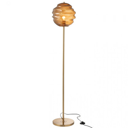 Lámpara de pie de cristal marrón, altura 156 cm, J-Line