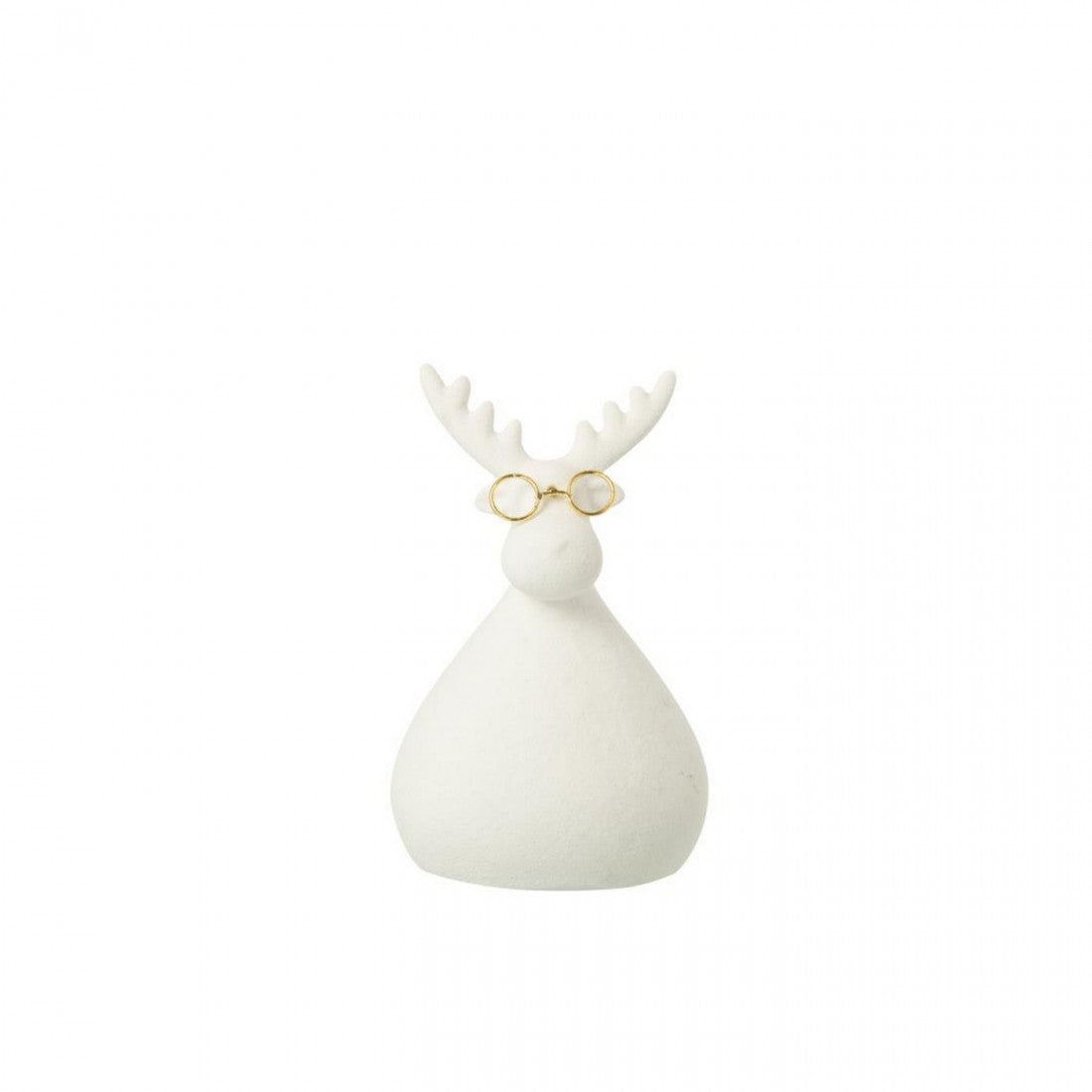 Gafas de reno de porcelana blanca/dorada, set de 3, J-Line