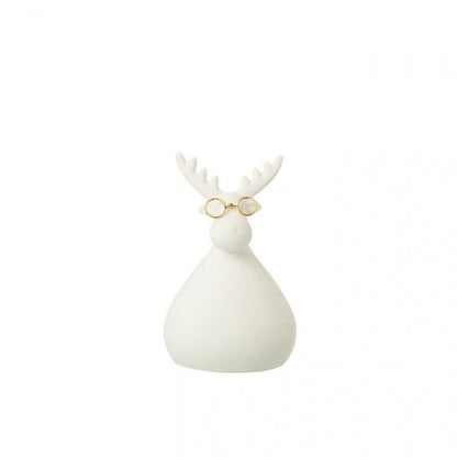 Gafas de reno de porcelana blanca/dorada, set de 3, J-Line